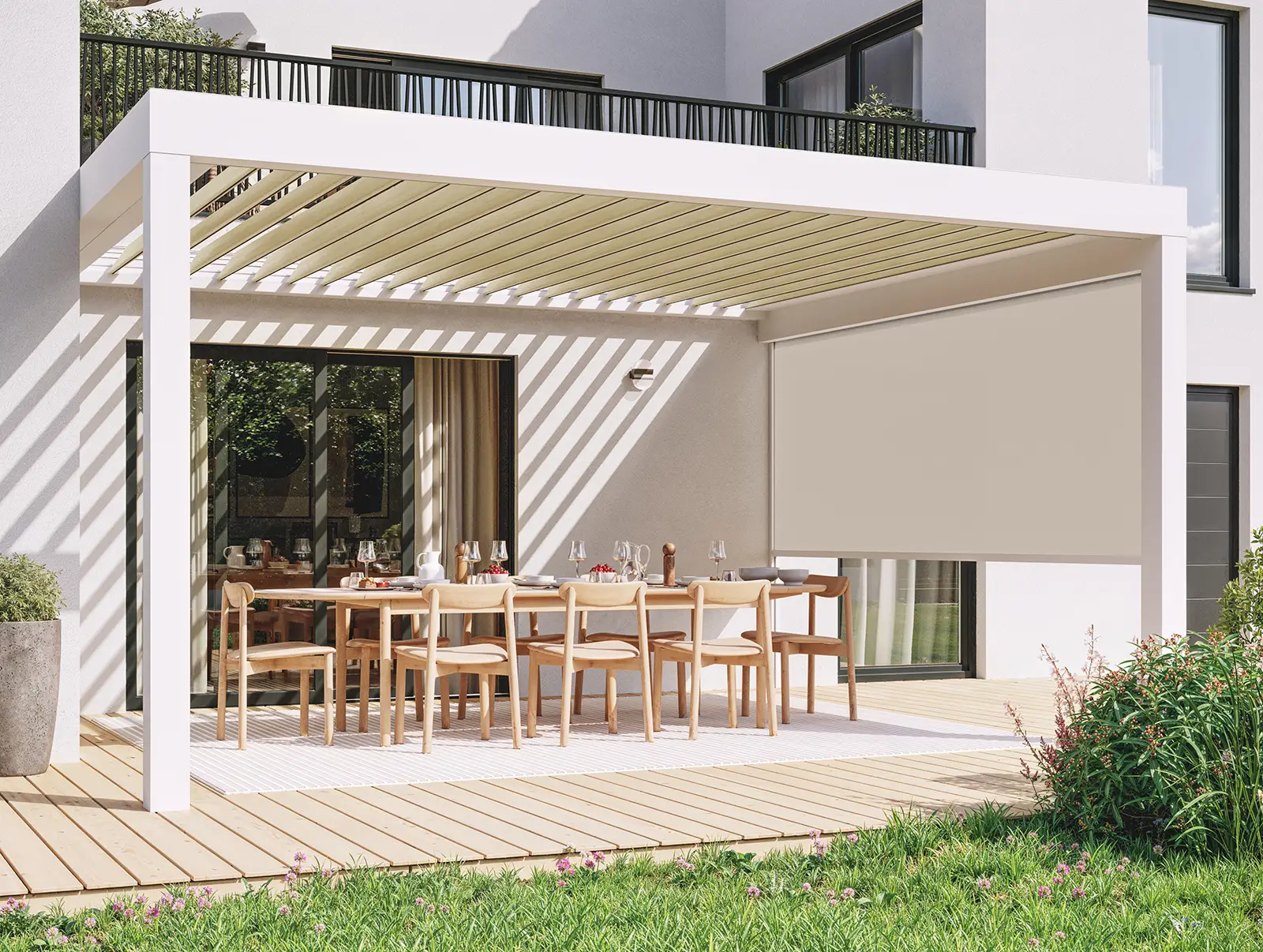 Pergola aluminium Canna Côtés jardin