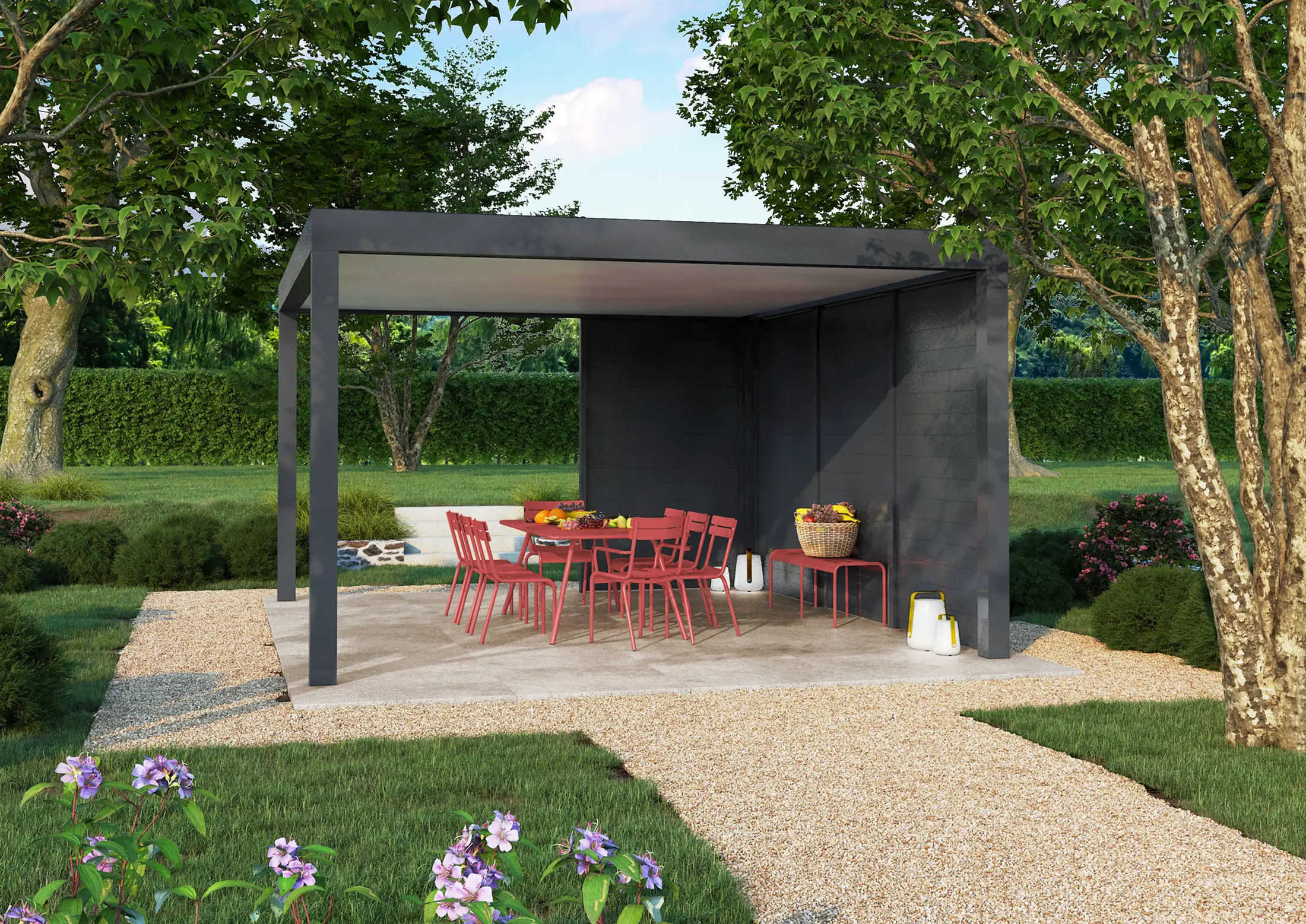 Pergola aluminium Canna Côtés jardin